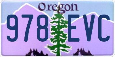 OR license plate 978EVC