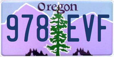 OR license plate 978EVF