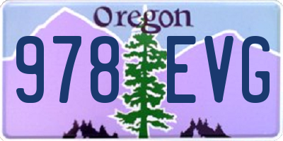 OR license plate 978EVG