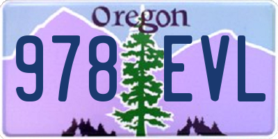 OR license plate 978EVL