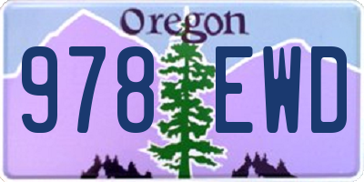OR license plate 978EWD