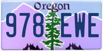 OR license plate 978EWE
