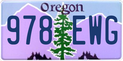 OR license plate 978EWG