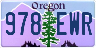OR license plate 978EWR