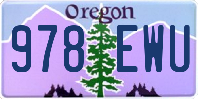OR license plate 978EWU