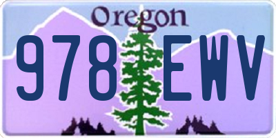 OR license plate 978EWV