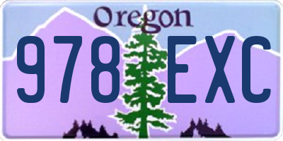 OR license plate 978EXC