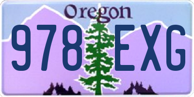 OR license plate 978EXG