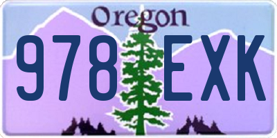 OR license plate 978EXK