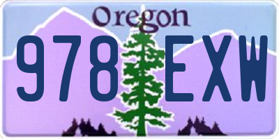 OR license plate 978EXW