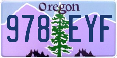 OR license plate 978EYF