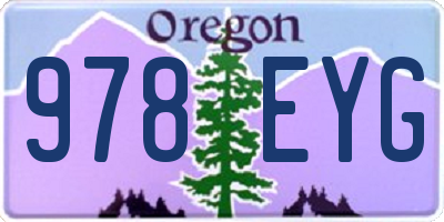 OR license plate 978EYG