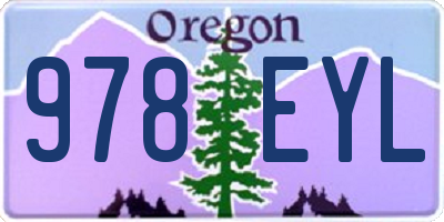 OR license plate 978EYL