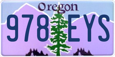OR license plate 978EYS