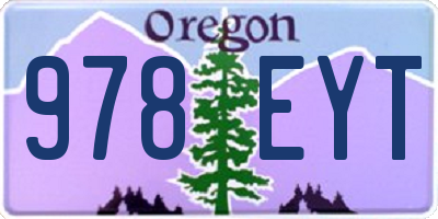 OR license plate 978EYT