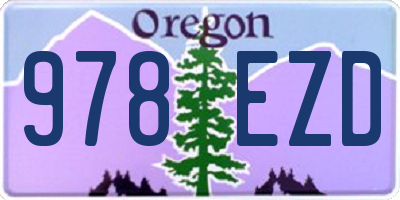 OR license plate 978EZD