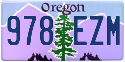OR license plate 978EZM
