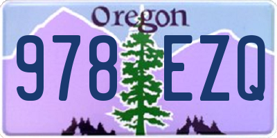 OR license plate 978EZQ