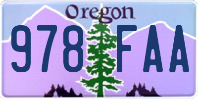 OR license plate 978FAA