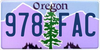 OR license plate 978FAC