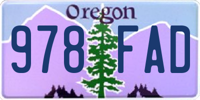 OR license plate 978FAD
