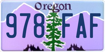 OR license plate 978FAF