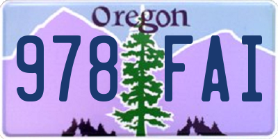 OR license plate 978FAI