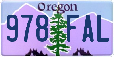 OR license plate 978FAL