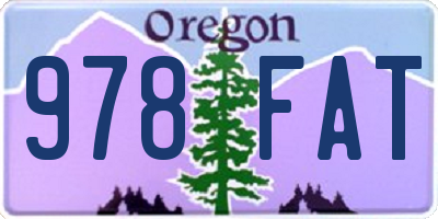OR license plate 978FAT