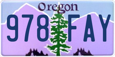 OR license plate 978FAY
