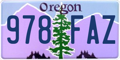 OR license plate 978FAZ