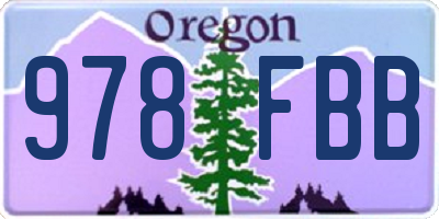 OR license plate 978FBB