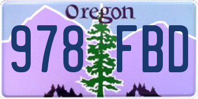 OR license plate 978FBD