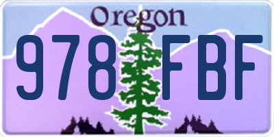 OR license plate 978FBF