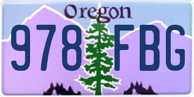 OR license plate 978FBG