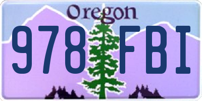 OR license plate 978FBI