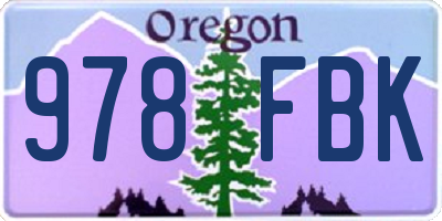 OR license plate 978FBK