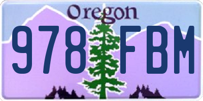 OR license plate 978FBM