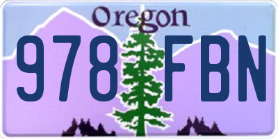 OR license plate 978FBN