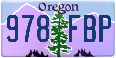 OR license plate 978FBP
