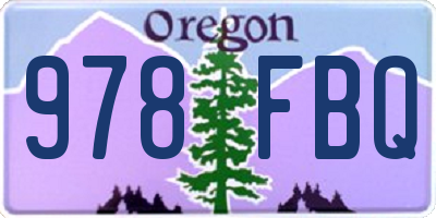 OR license plate 978FBQ