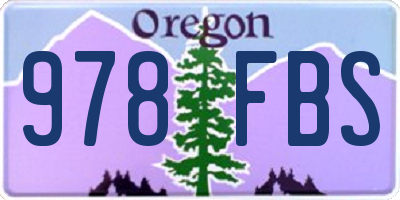 OR license plate 978FBS