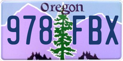 OR license plate 978FBX