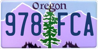 OR license plate 978FCA