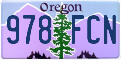 OR license plate 978FCN