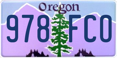 OR license plate 978FCO