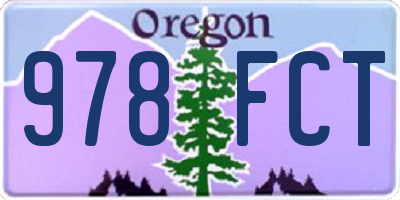 OR license plate 978FCT