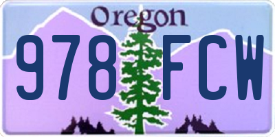 OR license plate 978FCW