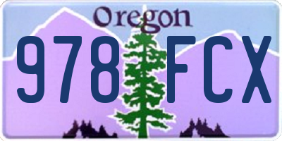 OR license plate 978FCX