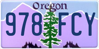 OR license plate 978FCY